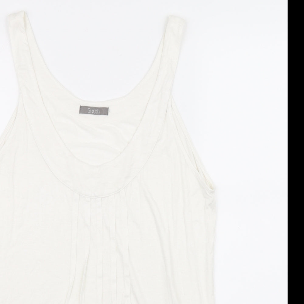 Womens UK Size 18 South White Basic T-Shirt