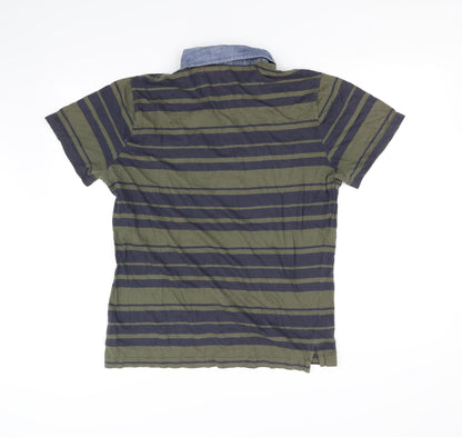 Gap Mens Green Striped   Polo Size M