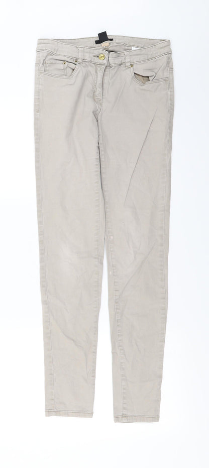 Womens UK Size 6 H&M Regular Fit Skinny Beige Jeans