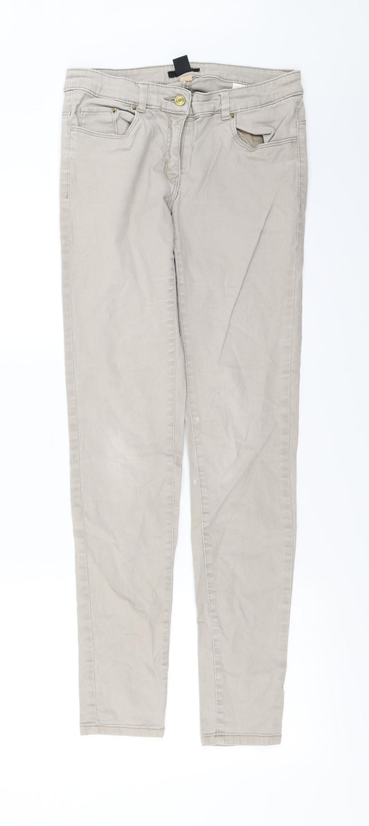 Womens UK Size 6 H&M Regular Fit Skinny Beige Jeans