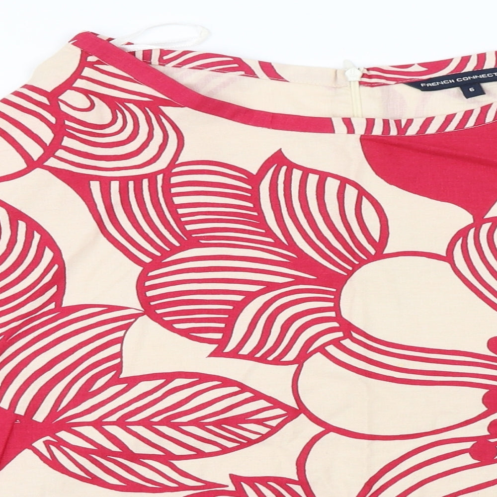 French Connection  Womens Beige Floral  A-Line Skirt Size 6