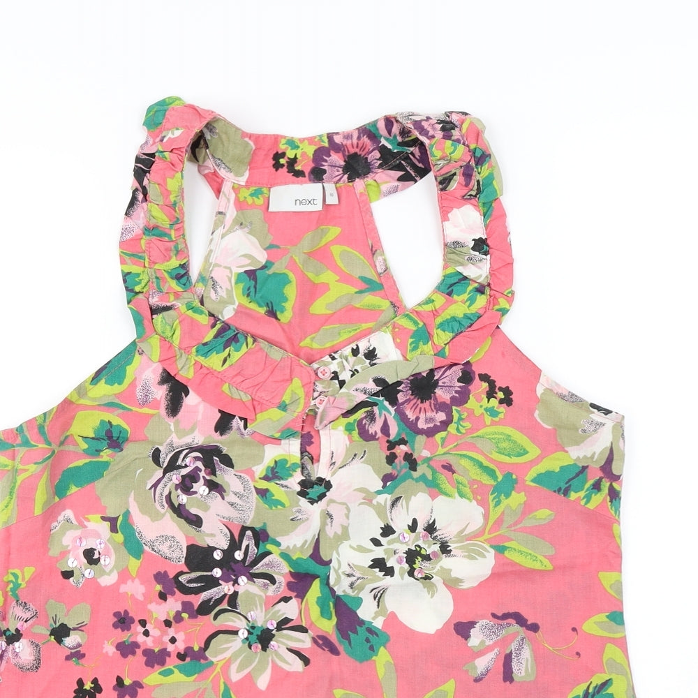 Womens UK Size 10 NEXT Pink Basic Blouse