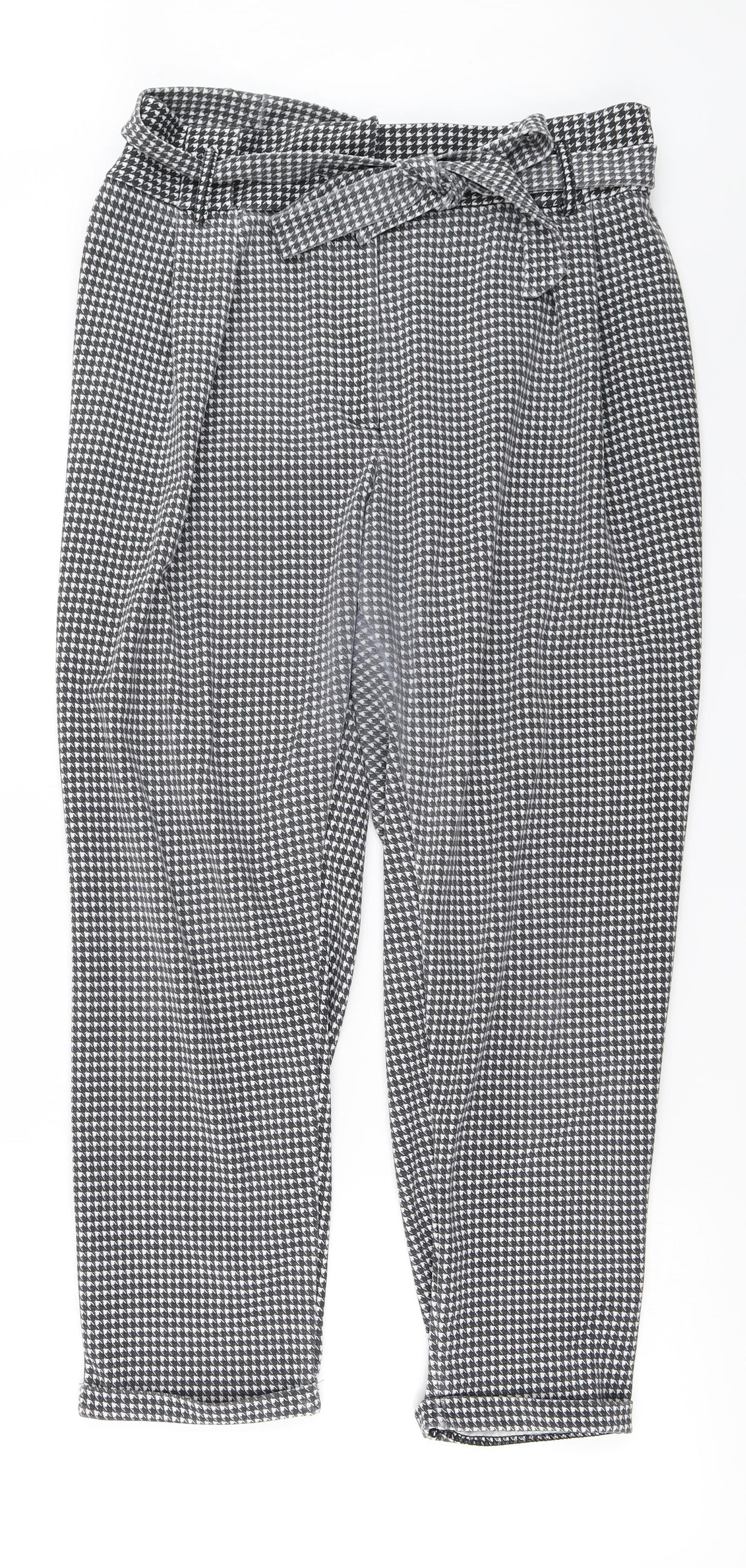 Primark Womens Grey Check  Trousers  Size 14 L23 in
