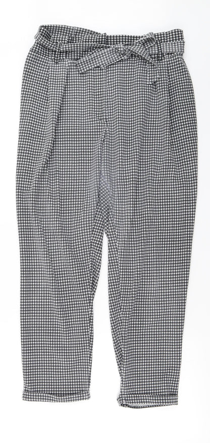 Primark Womens Grey Check  Trousers  Size 14 L23 in