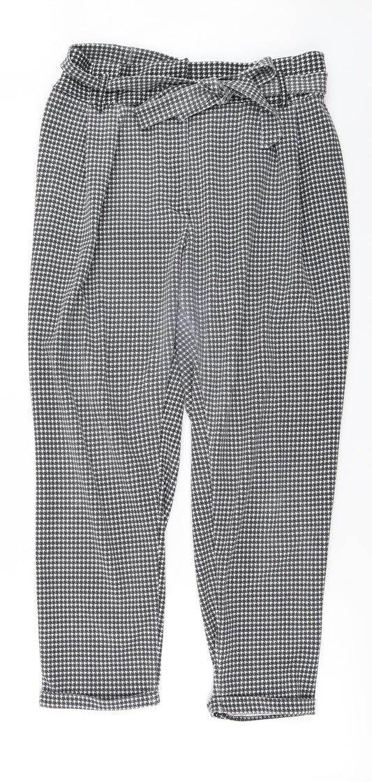 Primark Womens Grey Check  Trousers  Size 14 L23 in