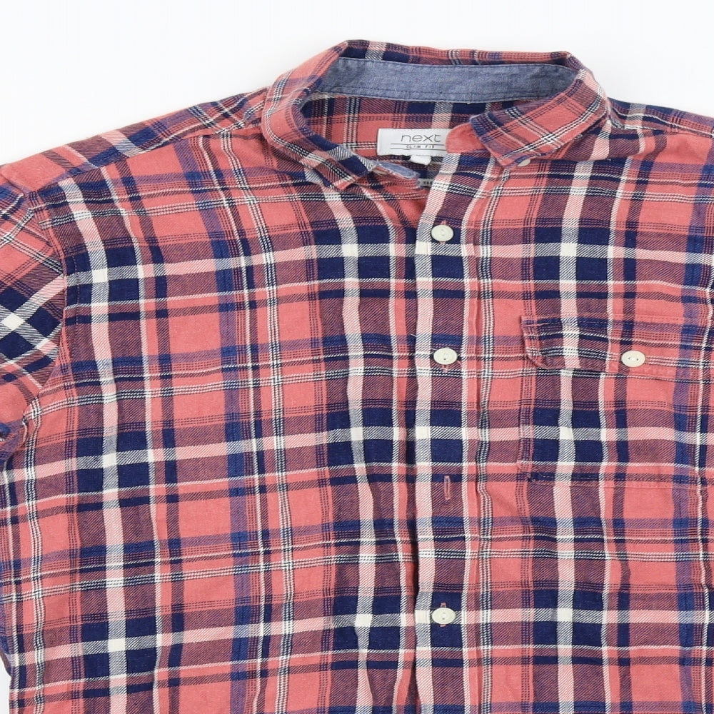Mens UK Size S NEXT Pink  Button-Up Long Sleeve Casual Shirt