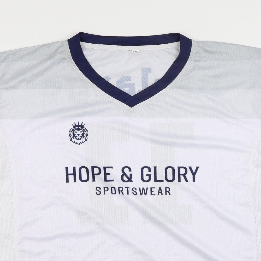 Hope & Glory Womens White   Basic T-Shirt Size 2XL  - Hull Fc ladies