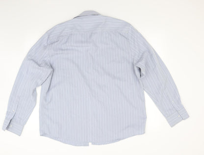 Mens UK Size L Preworn Blue  Button-Up Long Sleeve Casual Shirt