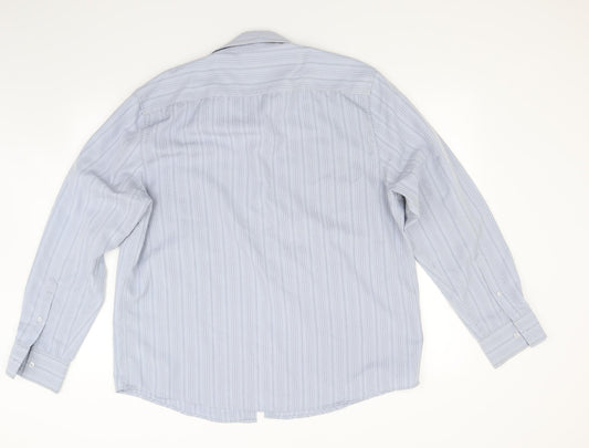 Mens UK Size L Preworn Blue  Button-Up Long Sleeve Casual Shirt
