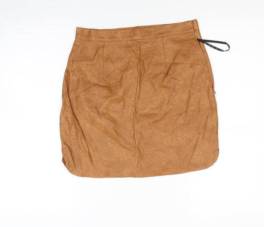 Missguided Womens Brown   Mini Skirt Size 10
