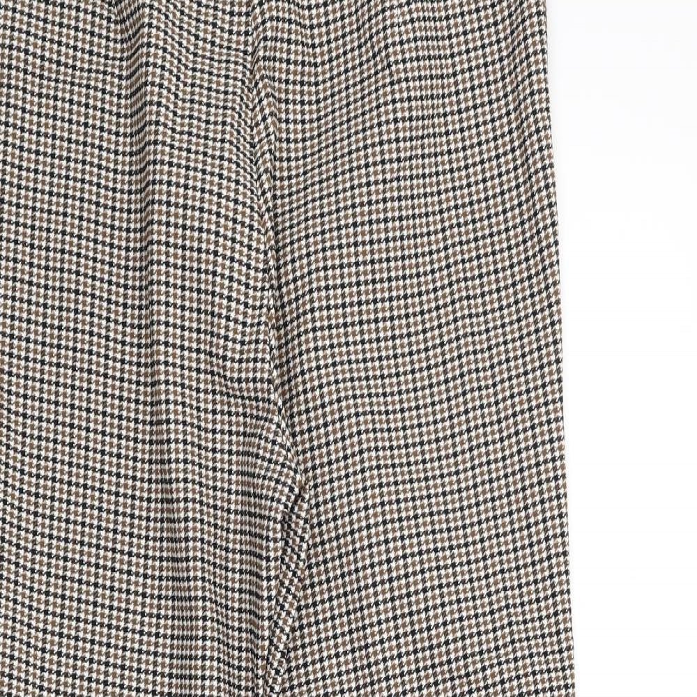 SheIn Womens Brown Houndstooth Knit Jegging Trousers Size 10 L27 in