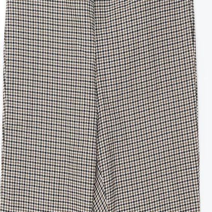 SheIn Womens Brown Houndstooth Knit Jegging Trousers Size 10 L27 in