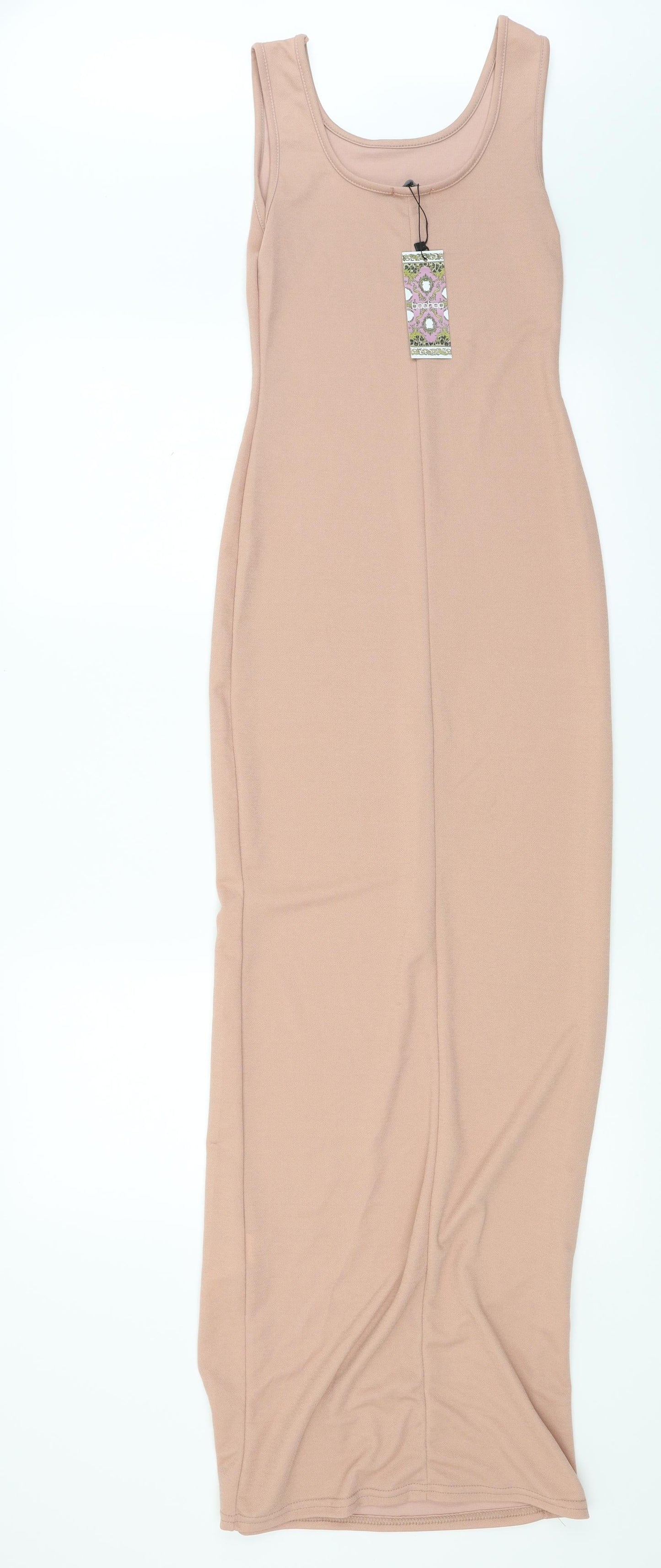 Boohoo Womens Beige   Pencil Dress  Size 8