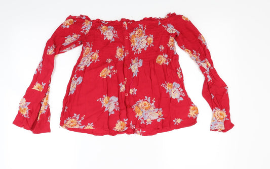 Womens UK Size M Pins & Needles Red Basic Blouse