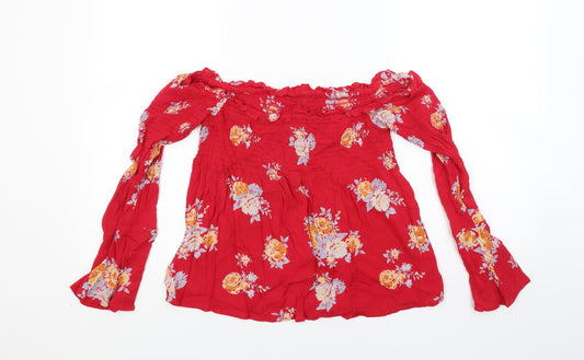 Womens UK Size M Pins & Needles Red Basic Blouse