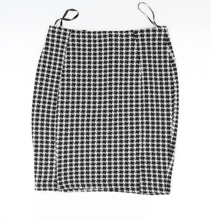 Papaya Womens Grey Check Jersey Mini Skirt Size 8
