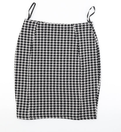 Papaya Womens Grey Check Jersey Mini Skirt Size 8
