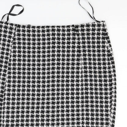 Papaya Womens Grey Check Jersey Mini Skirt Size 8