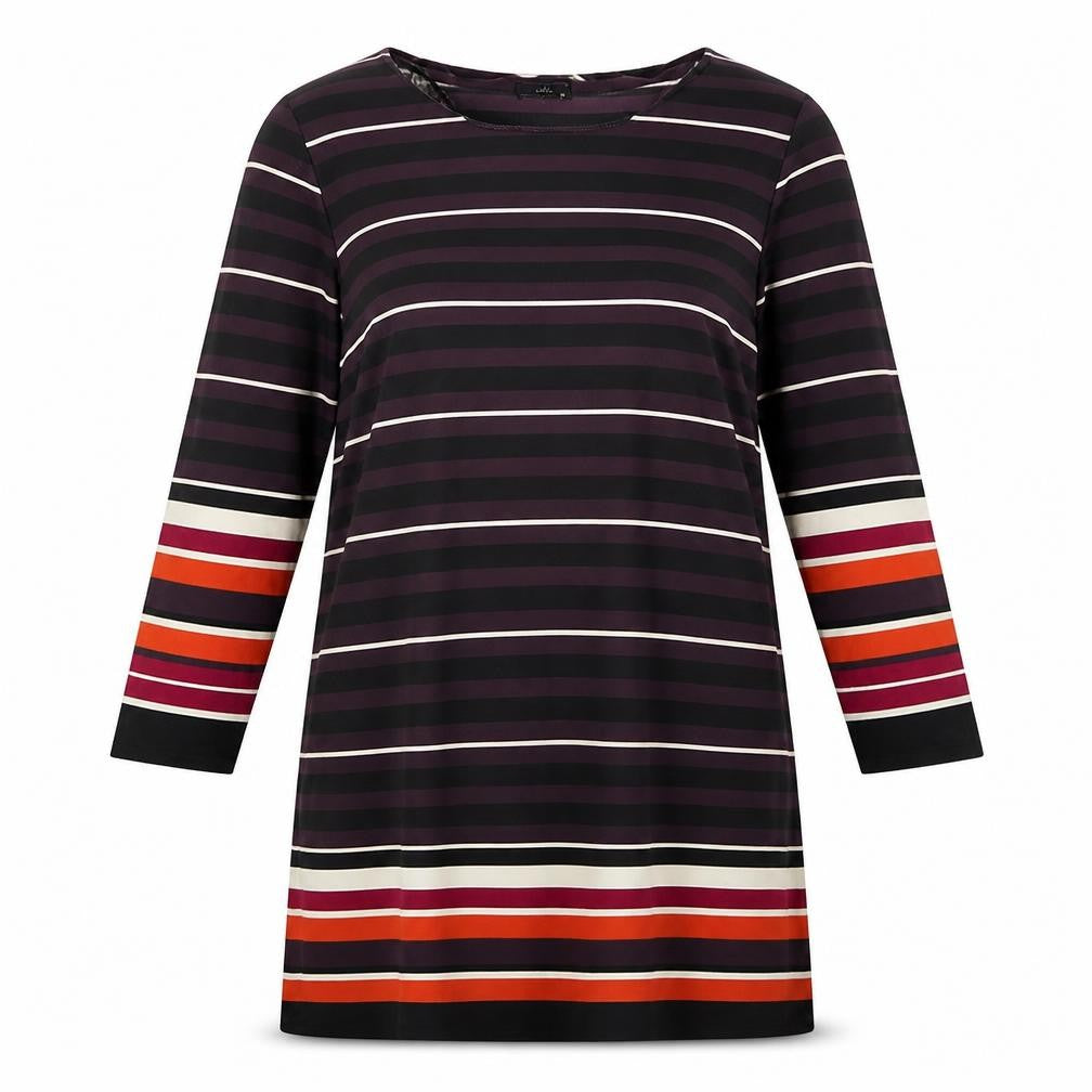 M&Co Womens Purple Striped  A-Line  Size 12