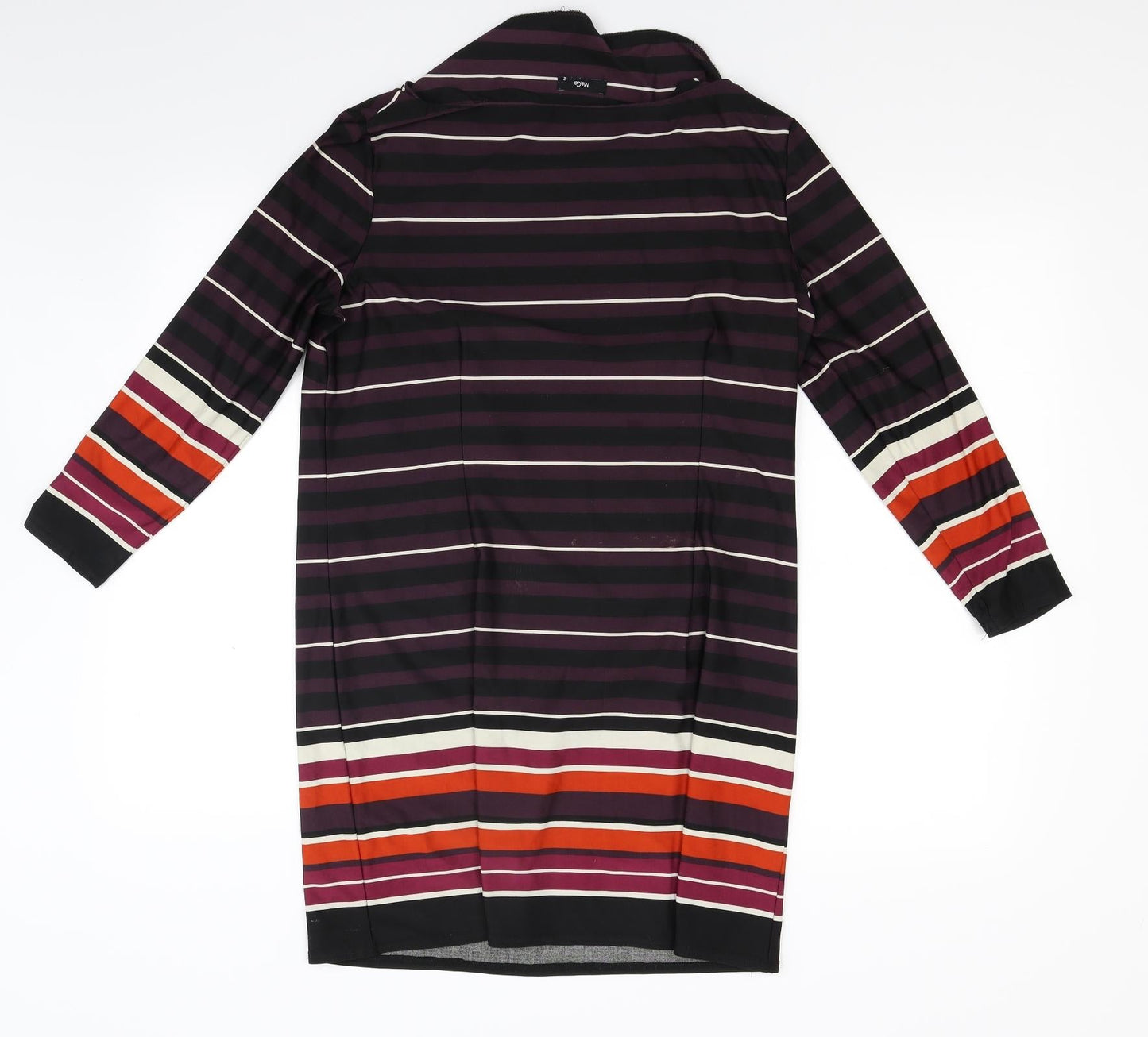 M&Co Womens Purple Striped  A-Line  Size 12