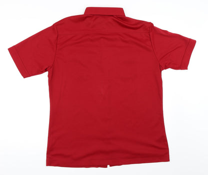 Mens UK Size S C&A Red  Button-Up Short Sleeve Casual Shirt