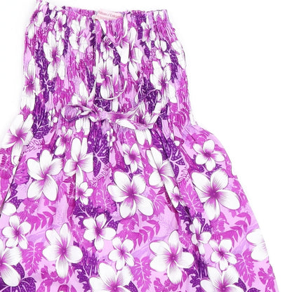 Temptations Girls Purple Floral  Fit & Flare  Size M