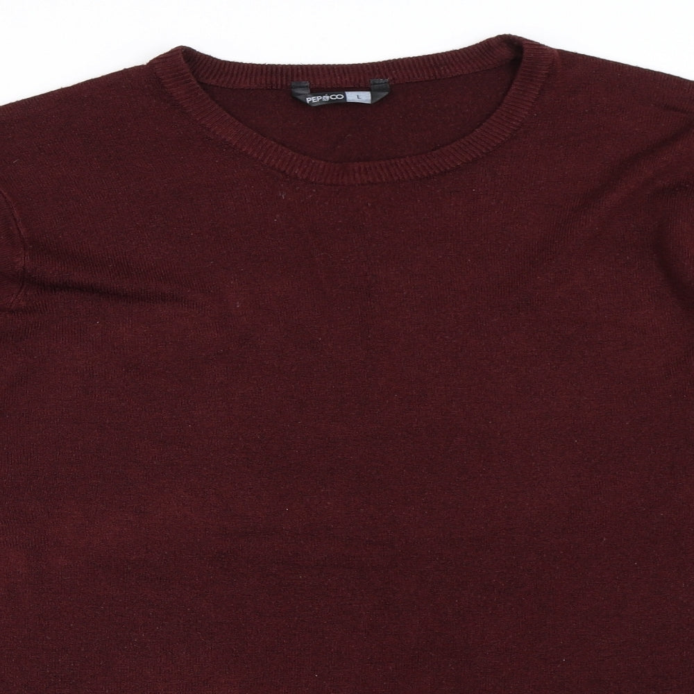 Pep&Co Mens Red   Pullover Jumper Size L