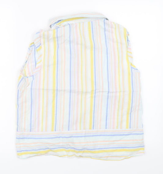 TU Womens Yellow Striped  Basic Button-Up Size 12