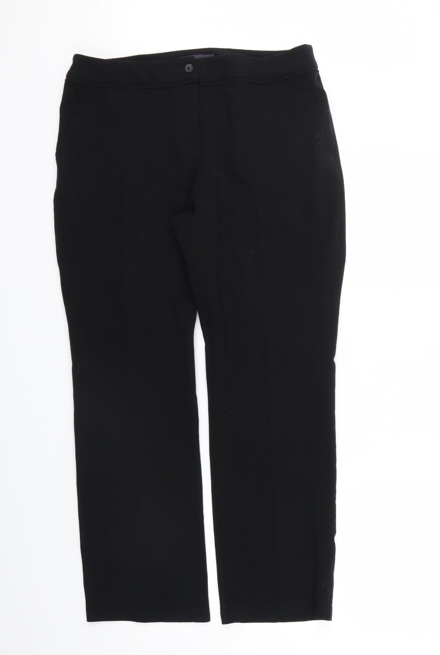 M&S Womens Black   Trousers  Size 14 L28 in