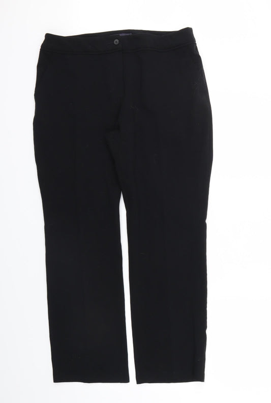 M&S Womens Black   Trousers  Size 14 L28 in
