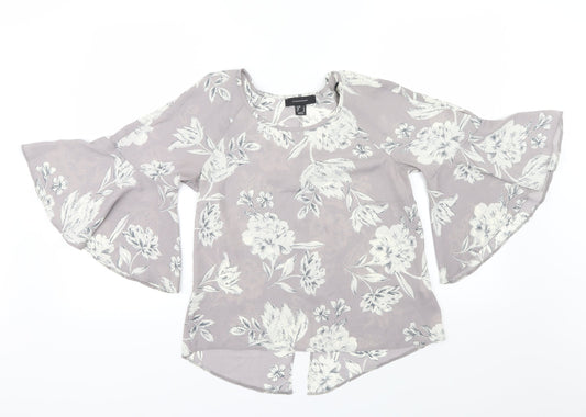 Womens UK Size 4 Atmosphere Grey Basic Blouse
