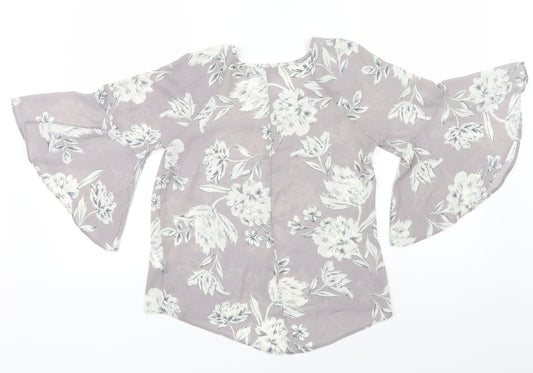 Womens UK Size 4 Atmosphere Grey Basic Blouse