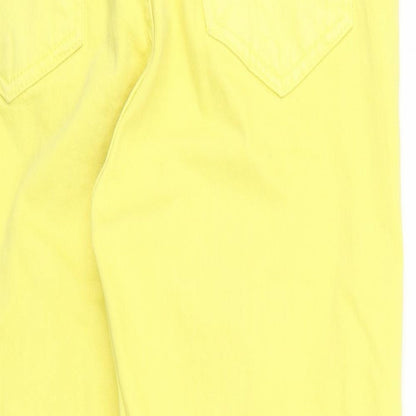 I SAW IT FIRST Womens Yellow  Denim Cropped Jeans Size 10 L20 in - ripped details