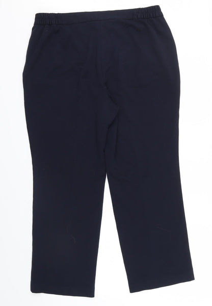 M&S Womens Blue   Trousers  Size 14 L26.5 in