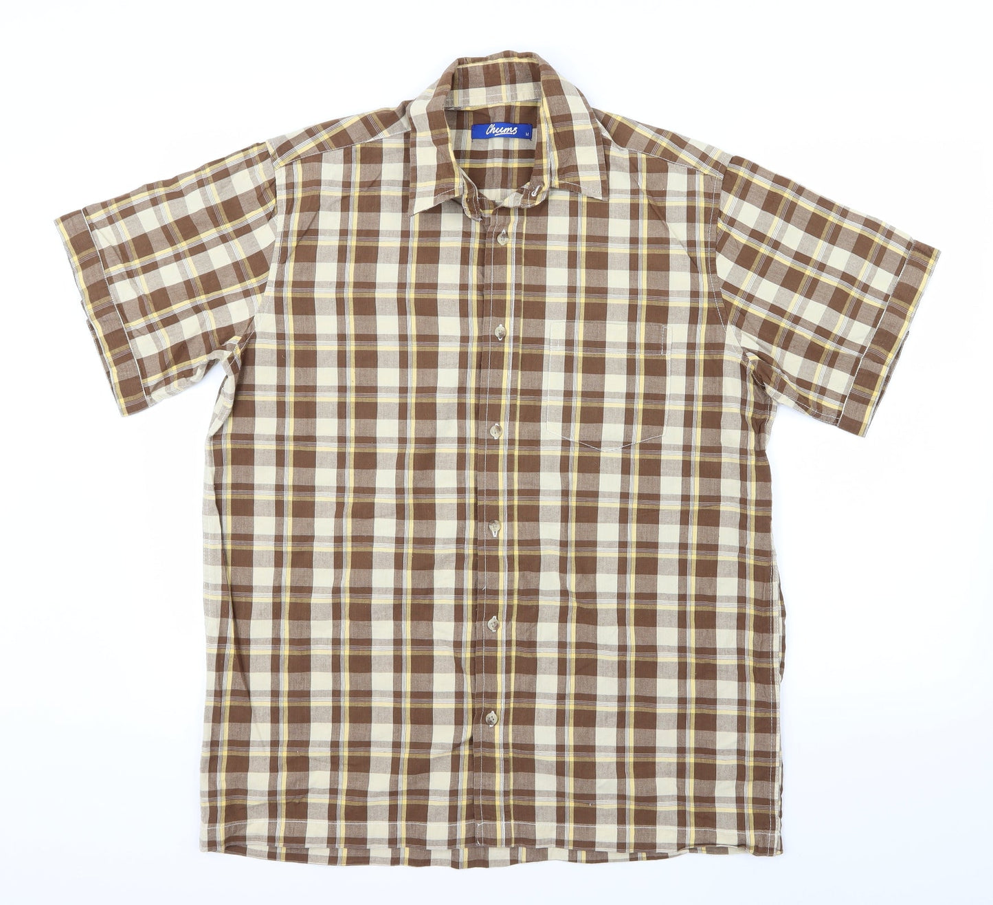 Mens UK Size M Chums Brown  Button-Up Short Sleeve Casual Shirt