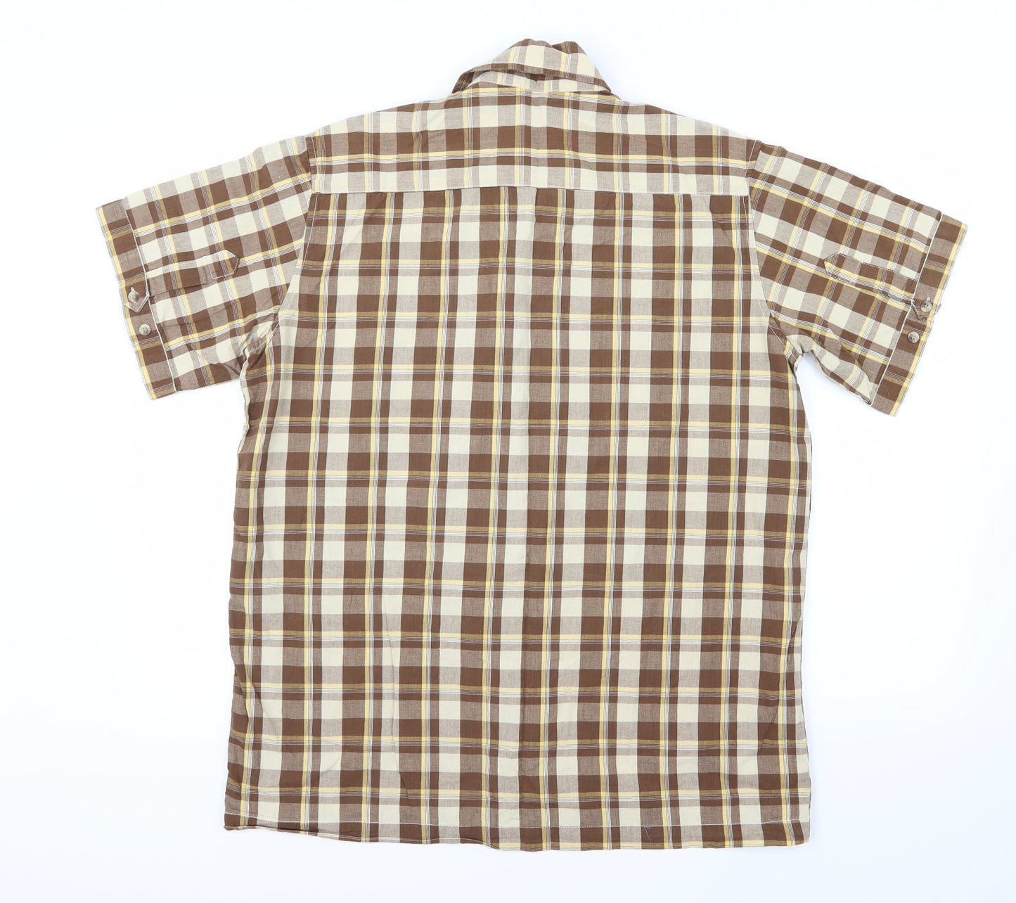 Mens UK Size M Chums Brown  Button-Up Short Sleeve Casual Shirt