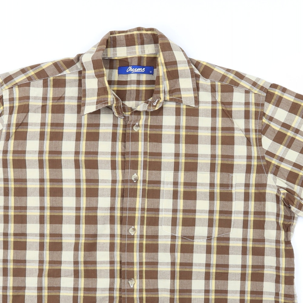 Mens UK Size M Chums Brown  Button-Up Short Sleeve Casual Shirt
