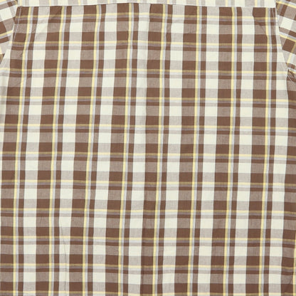Mens UK Size M Chums Brown  Button-Up Short Sleeve Casual Shirt