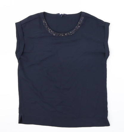 Womens UK Size 6 Preworn Blue Basic Blouse