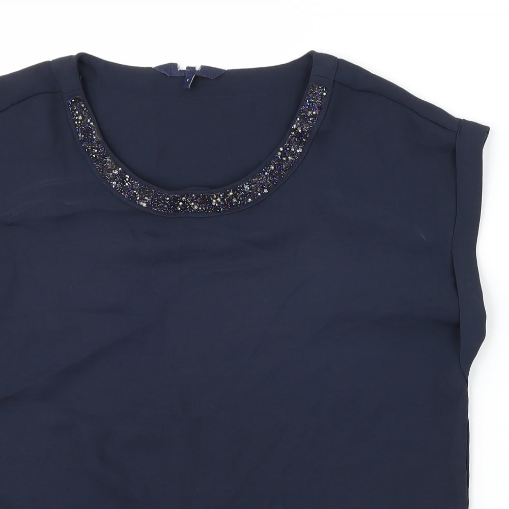 Womens UK Size 6 Preworn Blue Basic Blouse