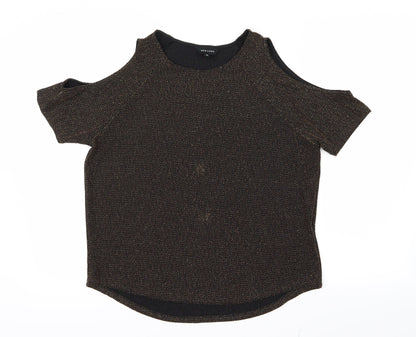 Womens UK Size 12 New Look Gold Basic T-Shirt