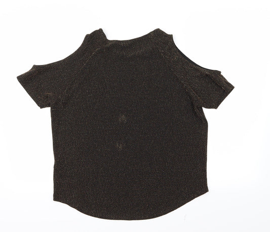 Womens UK Size 12 New Look Gold Basic T-Shirt