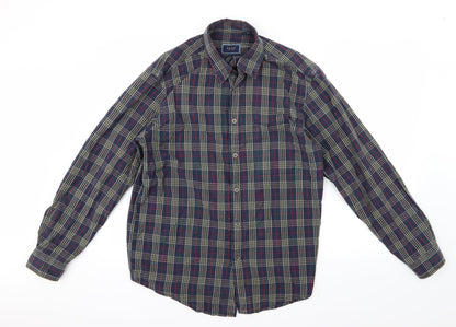 Mens UK Size M IZOD Blue  Button-Up Long Sleeve Casual Shirt