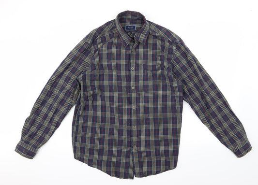 Mens UK Size M IZOD Blue  Button-Up Long Sleeve Casual Shirt