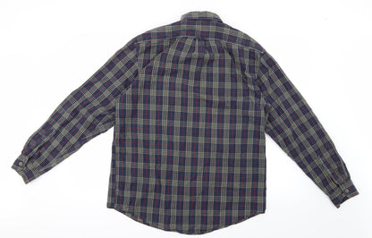 Mens UK Size M IZOD Blue  Button-Up Long Sleeve Casual Shirt