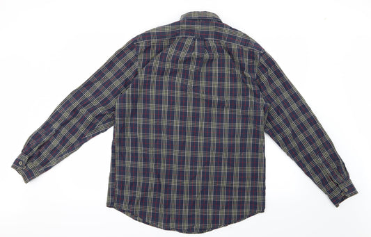 Mens UK Size M IZOD Blue  Button-Up Long Sleeve Casual Shirt