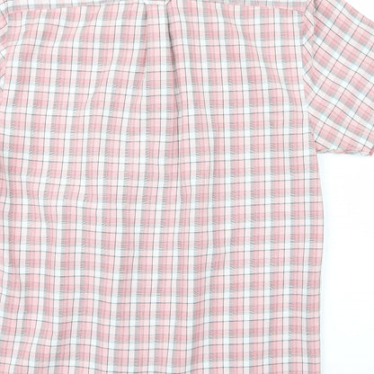 Mens UK Size M Easy Pink  Button-Up Short Sleeve Casual Shirt