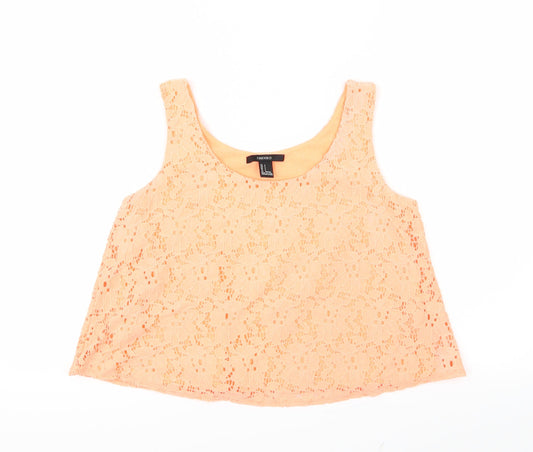 FOREVER 21 Womens Orange   Cropped T-Shirt Size S