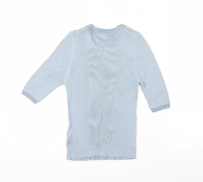 Topshop Womens Blue   Cropped T-Shirt Size 8
