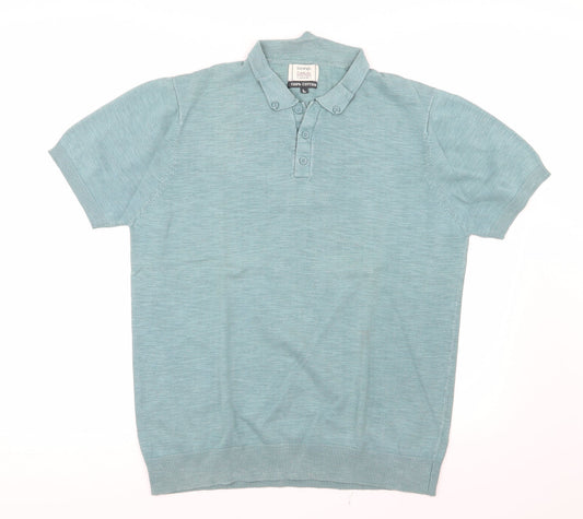 George Mens Green  Knit  Polo Size L